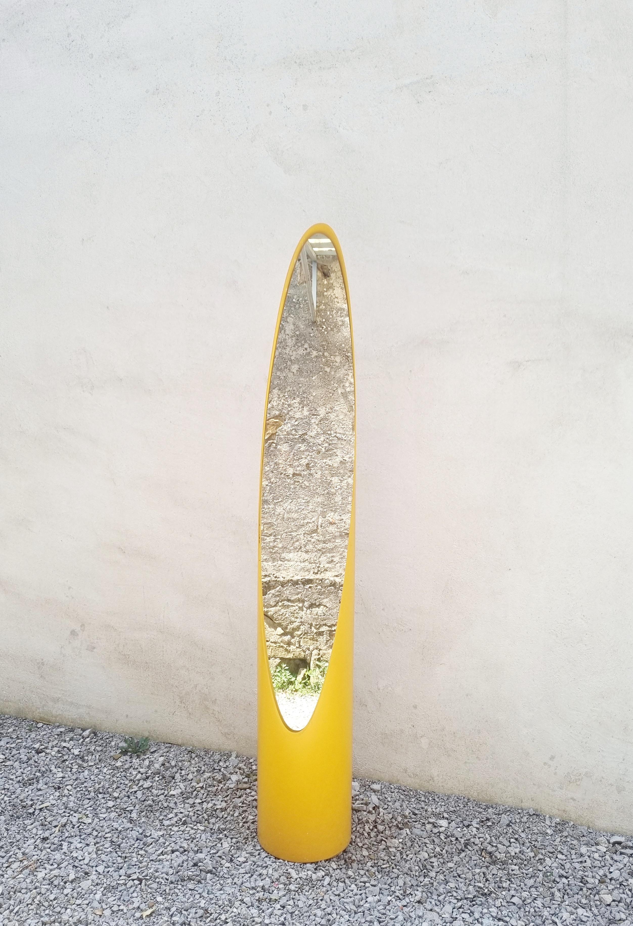 Mid Century Floor Mirror, Model Unghia Designed by Rodolfo Bonetto, Italy 70s 3
