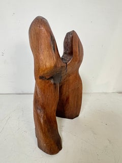 Mid-Century Floor Sized Abstract Wood Sculpture, Signed Harris, D. 1976