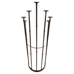 Mid Century Floor Wrought Iron Candle Holder