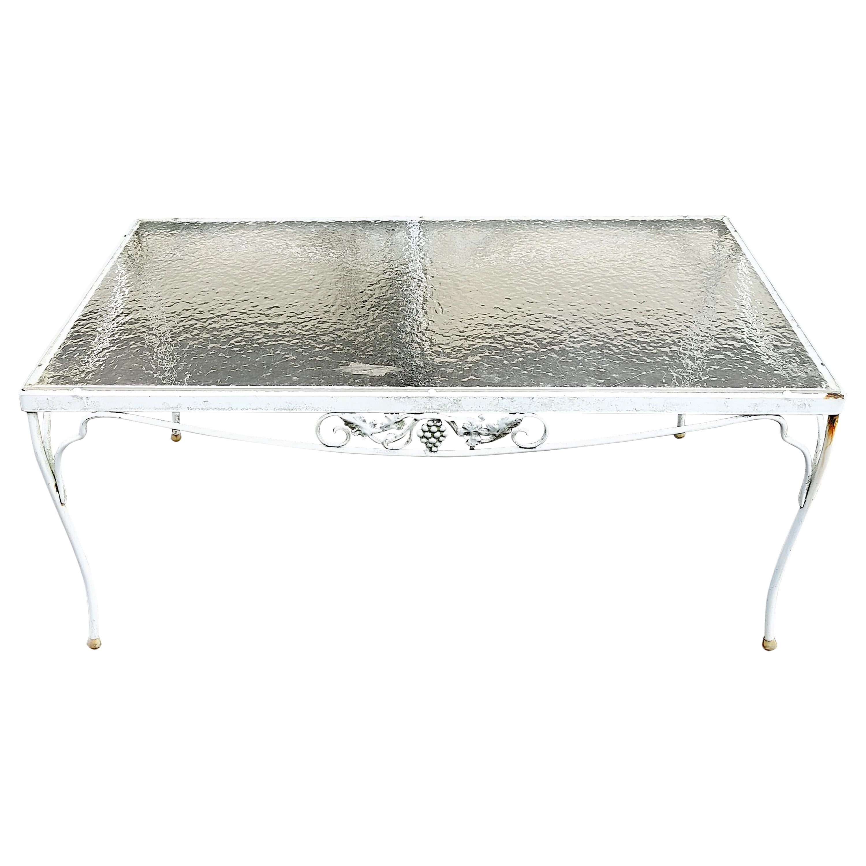 Mid-Century Floral Patio Garden Table