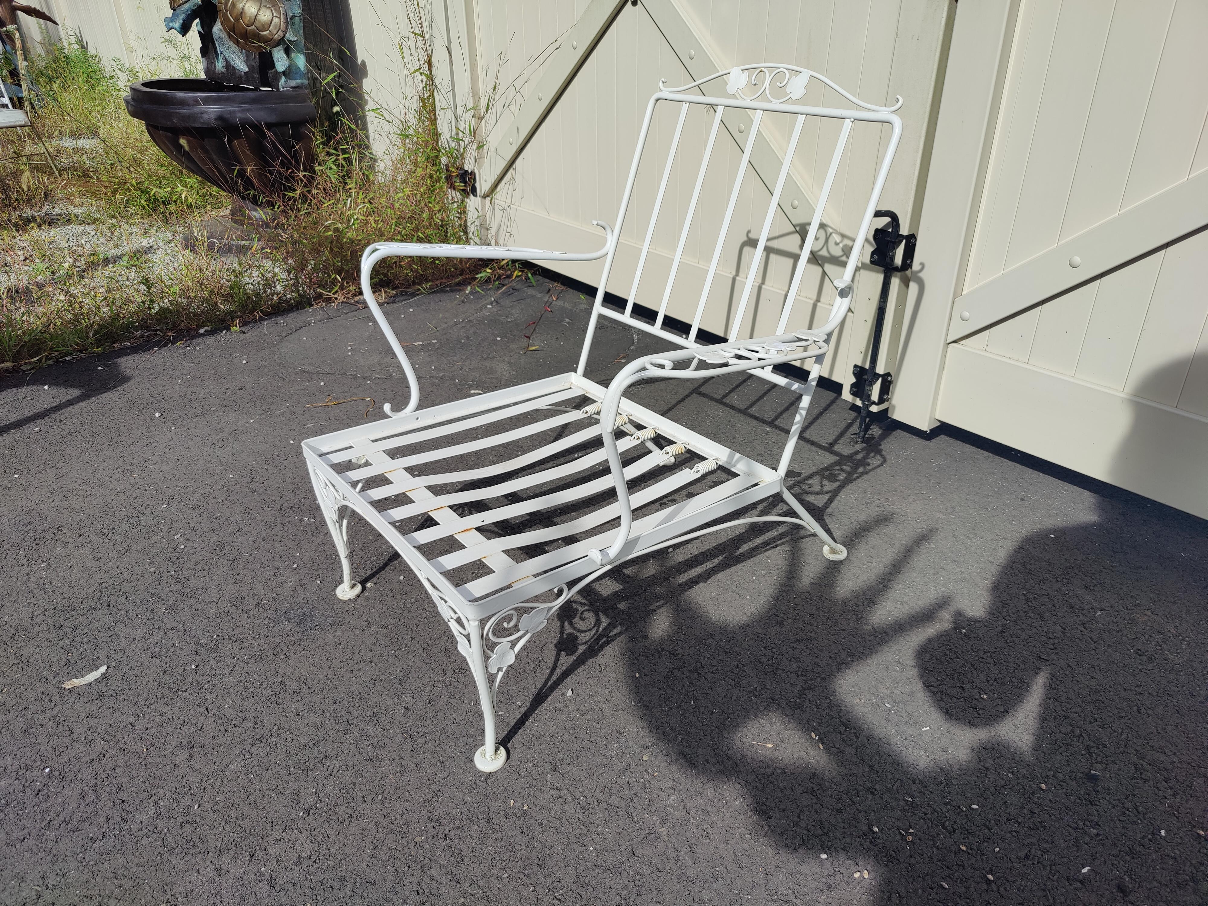 Mid-Century Floral Patio Lounge Chair 1