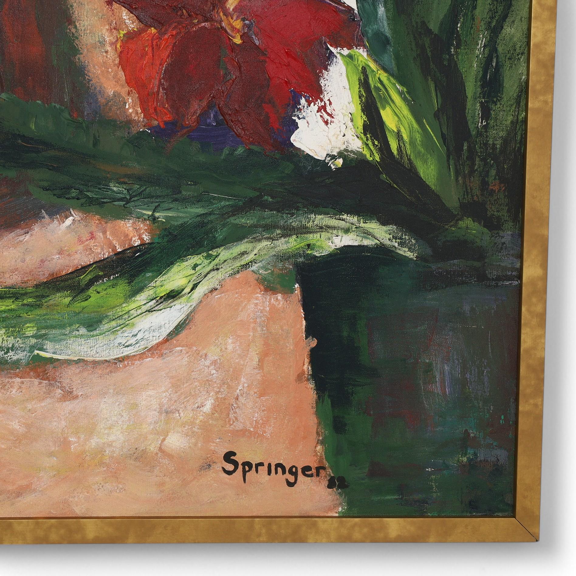20th Century Mid Century Floral Still Life Signed Springer For Sale