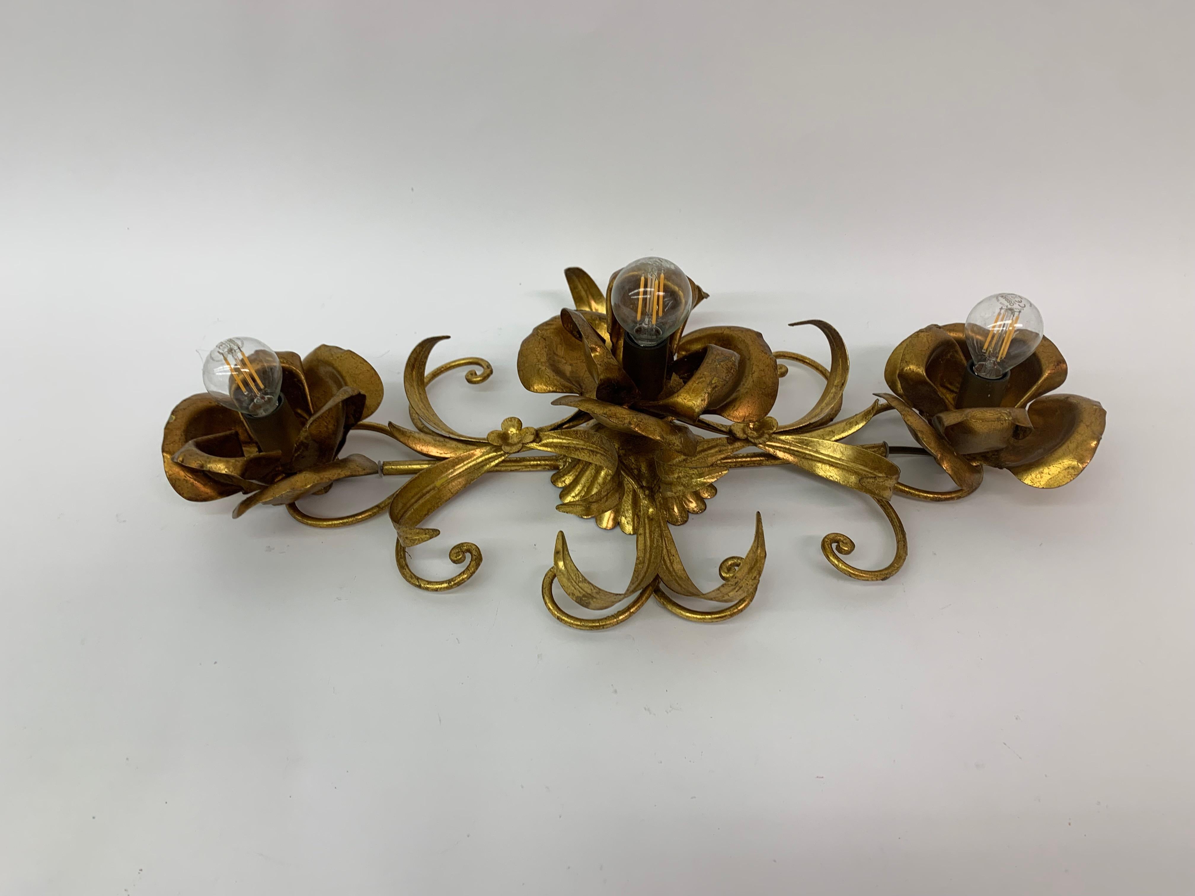 Midcentury Floral Wall Lamp, 1970s For Sale 7