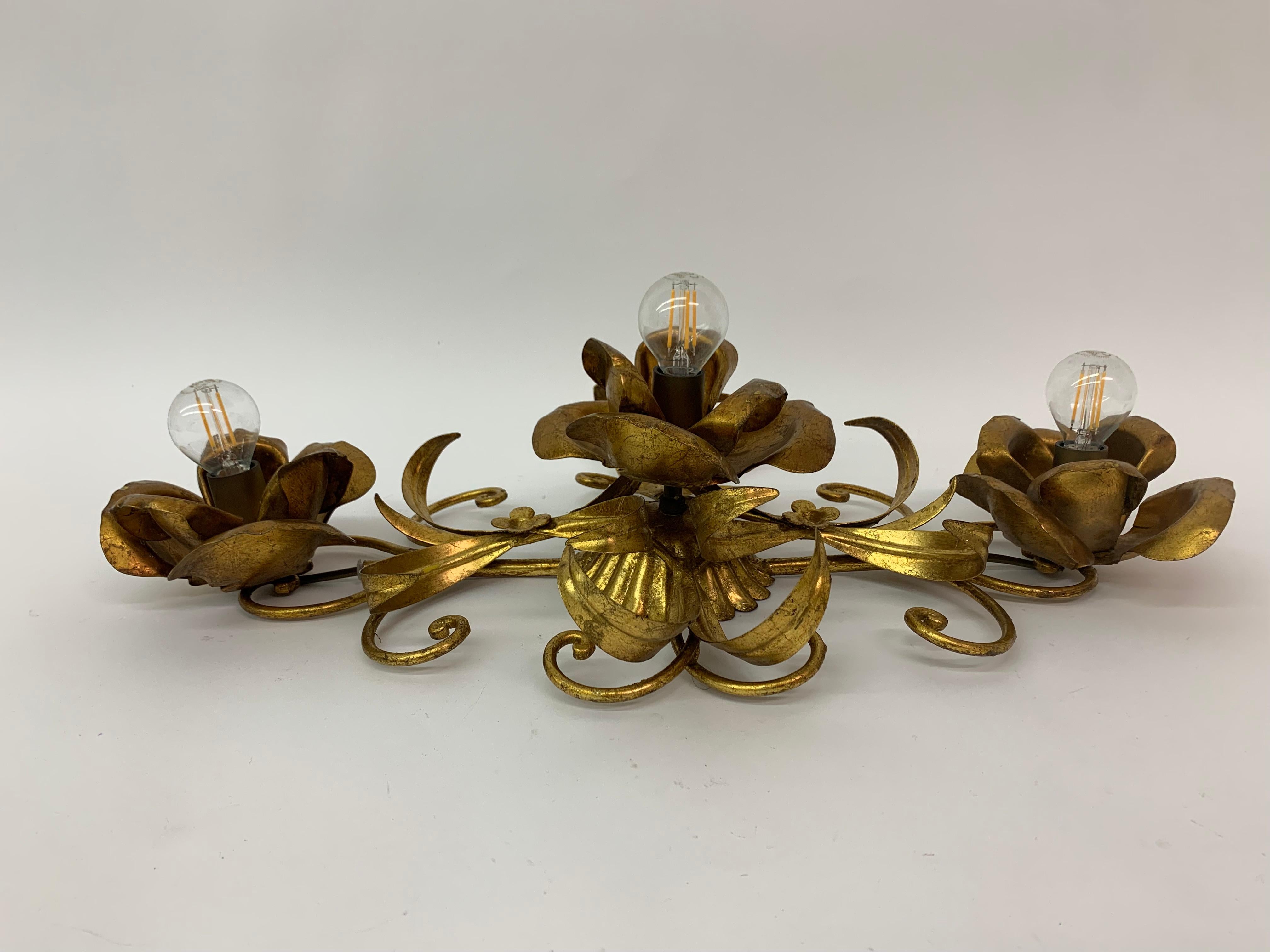 Midcentury Floral Wall Lamp, 1970s For Sale 10
