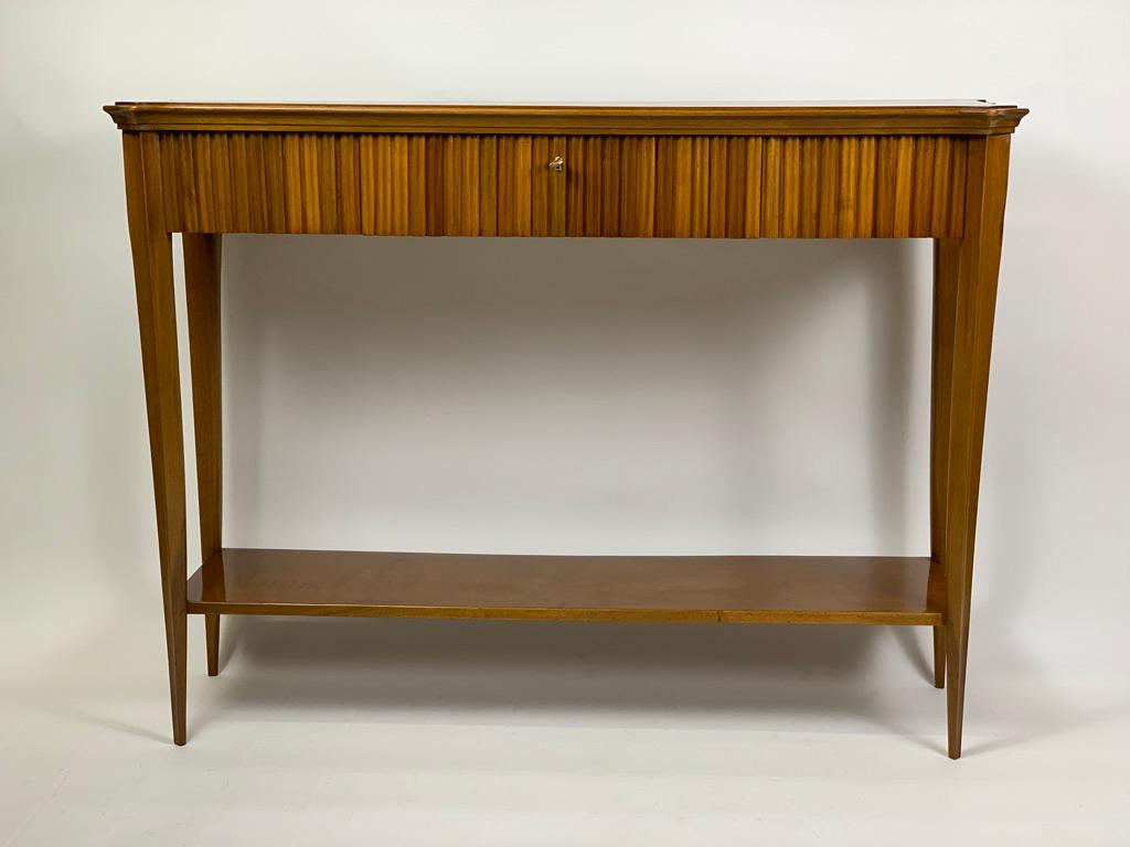 Mid Century Florence Italian Console Double Shelves and Drawer In Good Condition In Firenze, Toscana