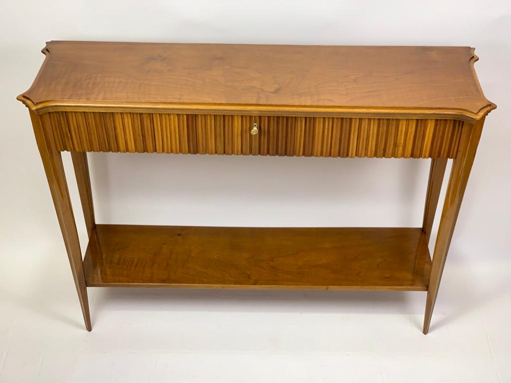 Mid-20th Century Mid Century Florence Italian Console Double Shelves and Drawer