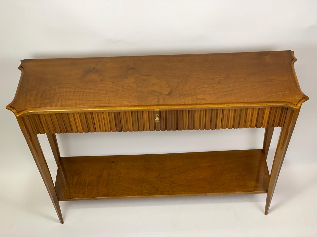 Mid Century Florence Italian Console Double Shelves and Drawer 3