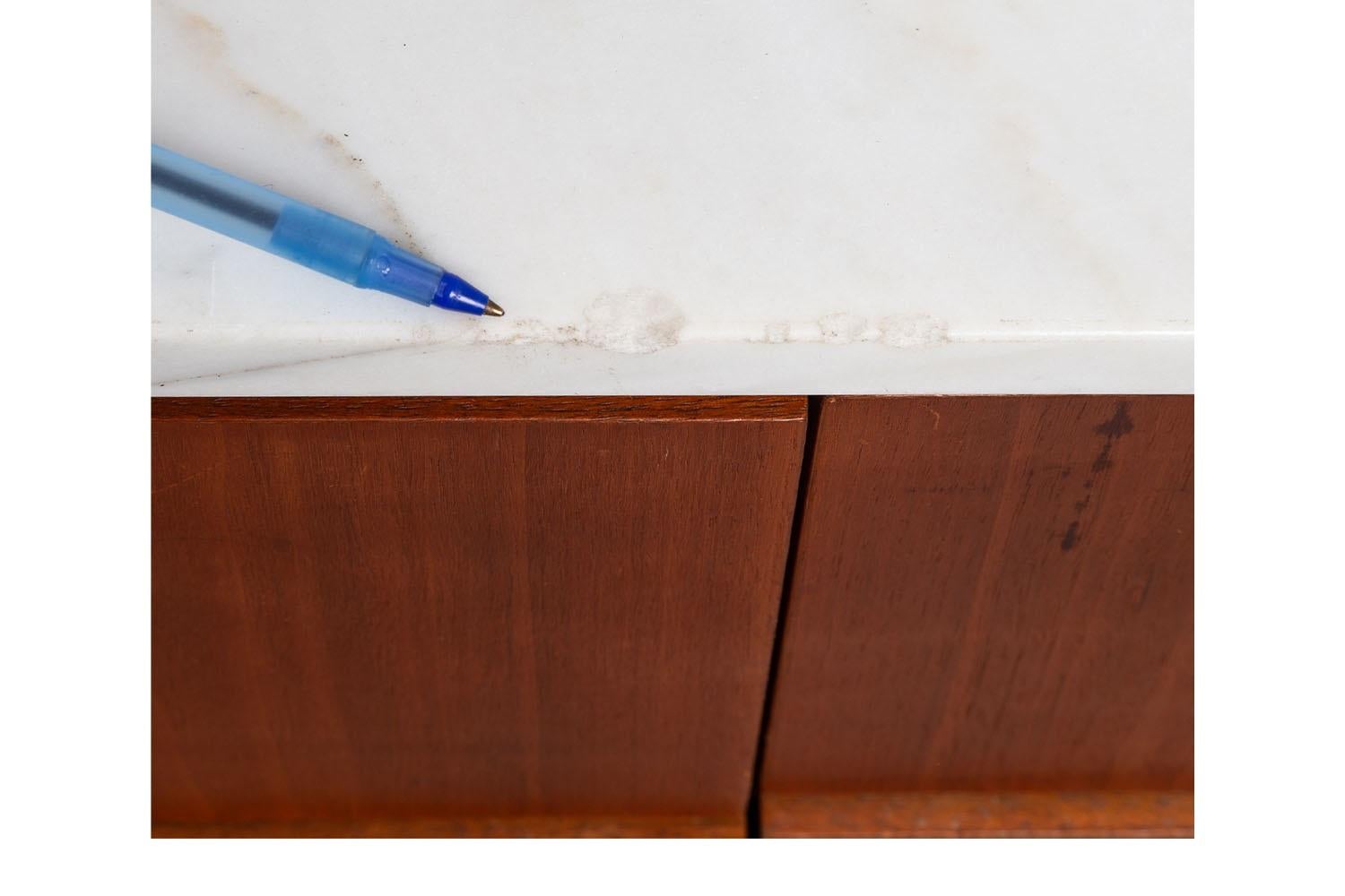 Mid-Century Florence Knoll Marble Top Four Drawer File Cabinet 3