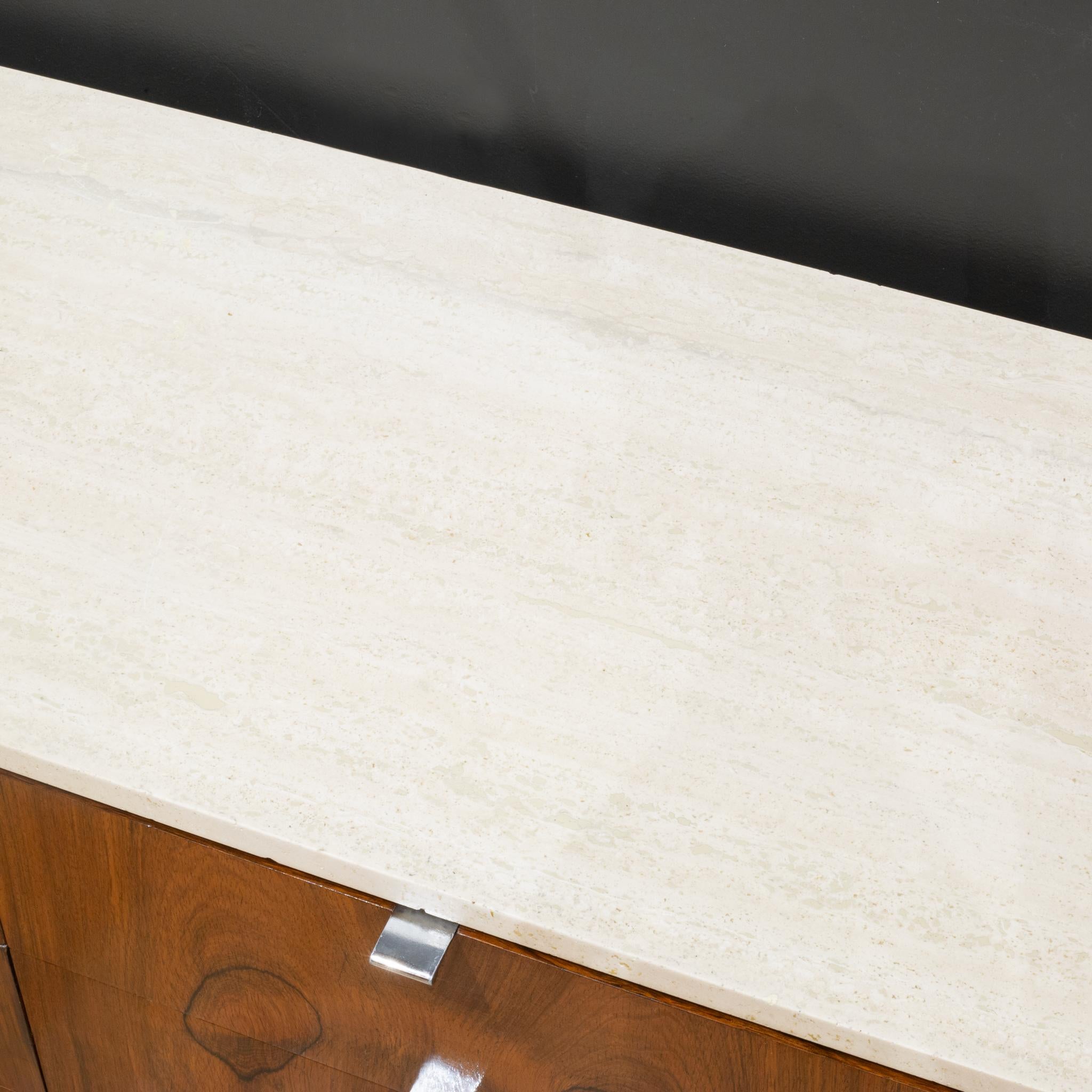 Mid-century Florence Knoll Rosewood Credenza with Travertine Top c.1950-1970 6