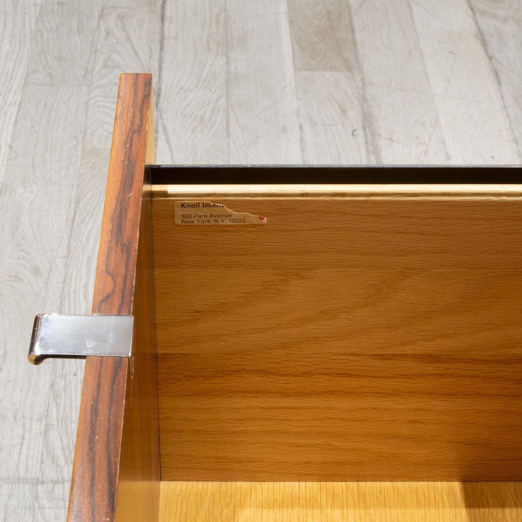 Mid-century Florence Knoll Rosewood Credenza with Travertine Top c.1950-1970 1