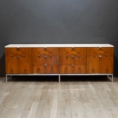 Mid-century Florence Knoll Rosewood Credenza with Travertine Top c.1950-1970