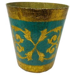 Mid Century Florentine Borghese Style Waste Basket Made in Italy