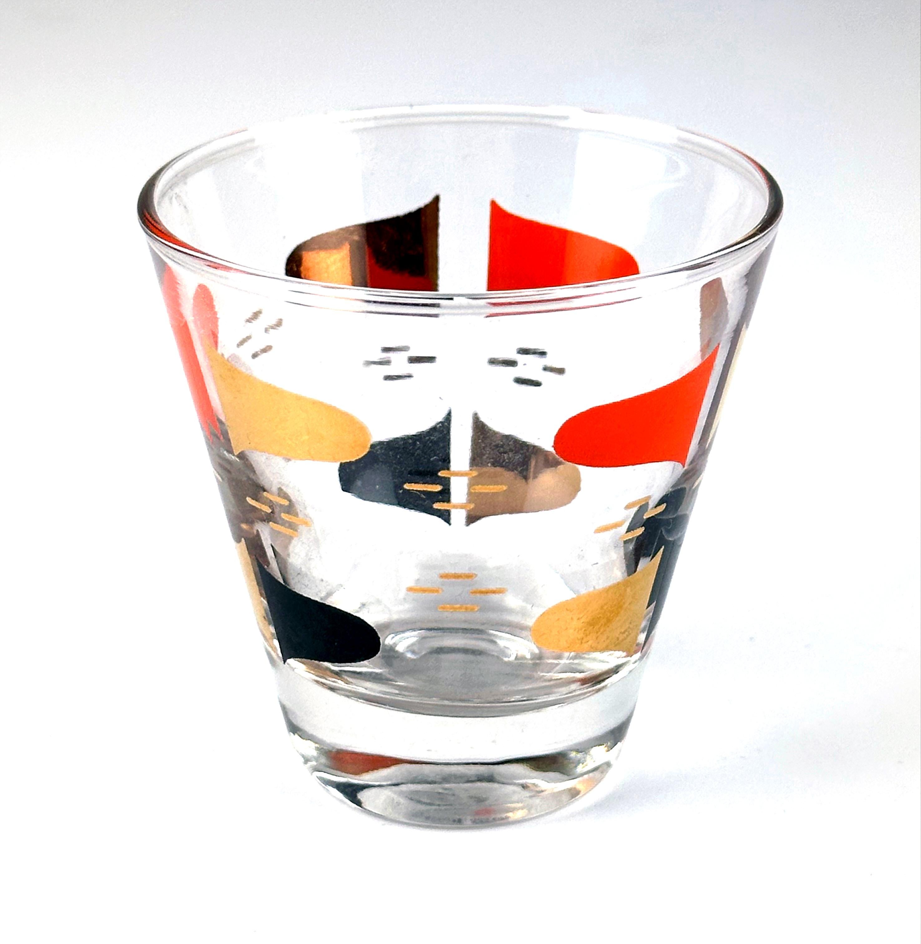 Mid-20th Century Mid-Century Florentine Shot Glasses by Anchor Hocking, Set of 7 For Sale