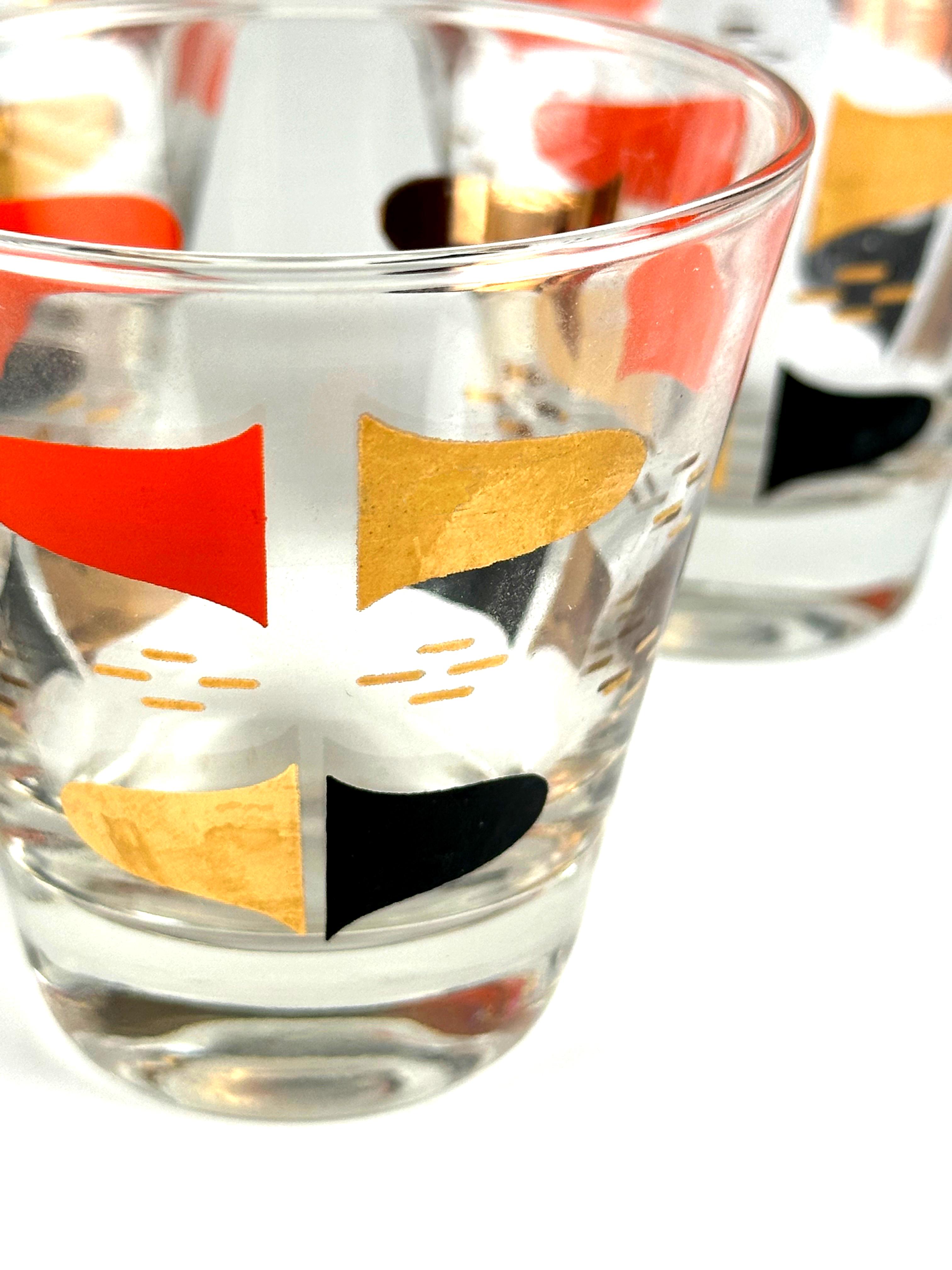 Mid-Century Florentine Shot Glasses by Anchor Hocking, Set of 7 For Sale 1
