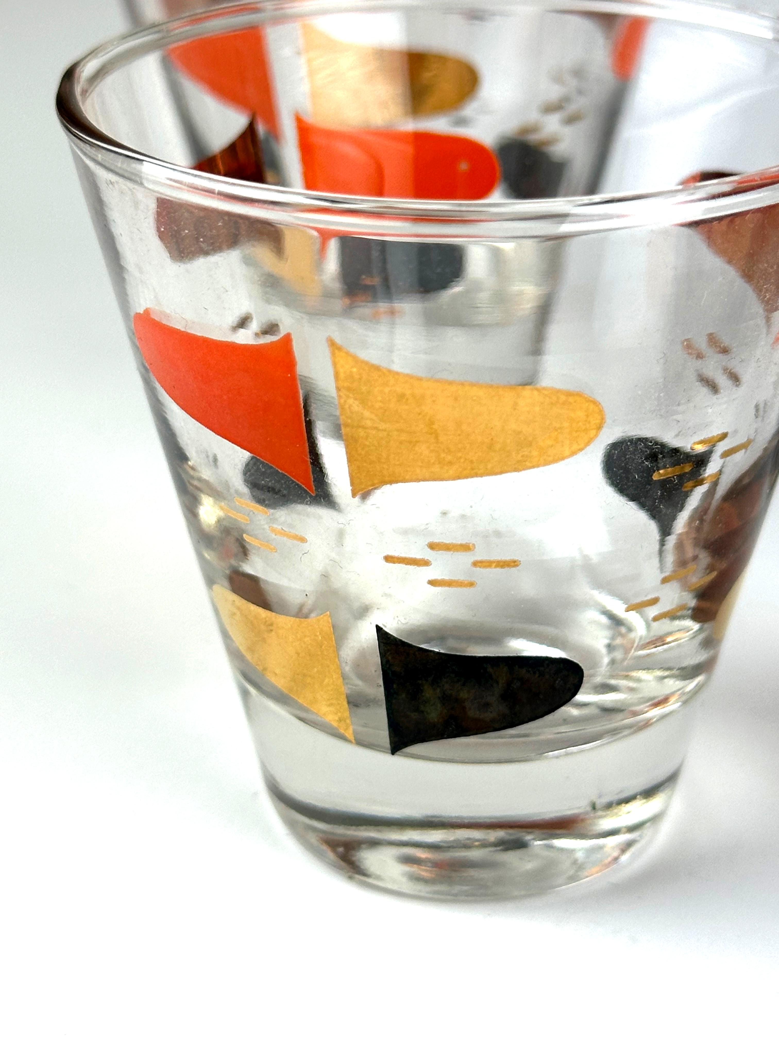 Mid-Century Florentine Shot Glasses by Anchor Hocking, Set of 7 For Sale 2