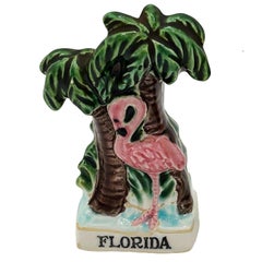 Mid-century Florida Flamingo Ceramic Salt & Pepper Shaker Set