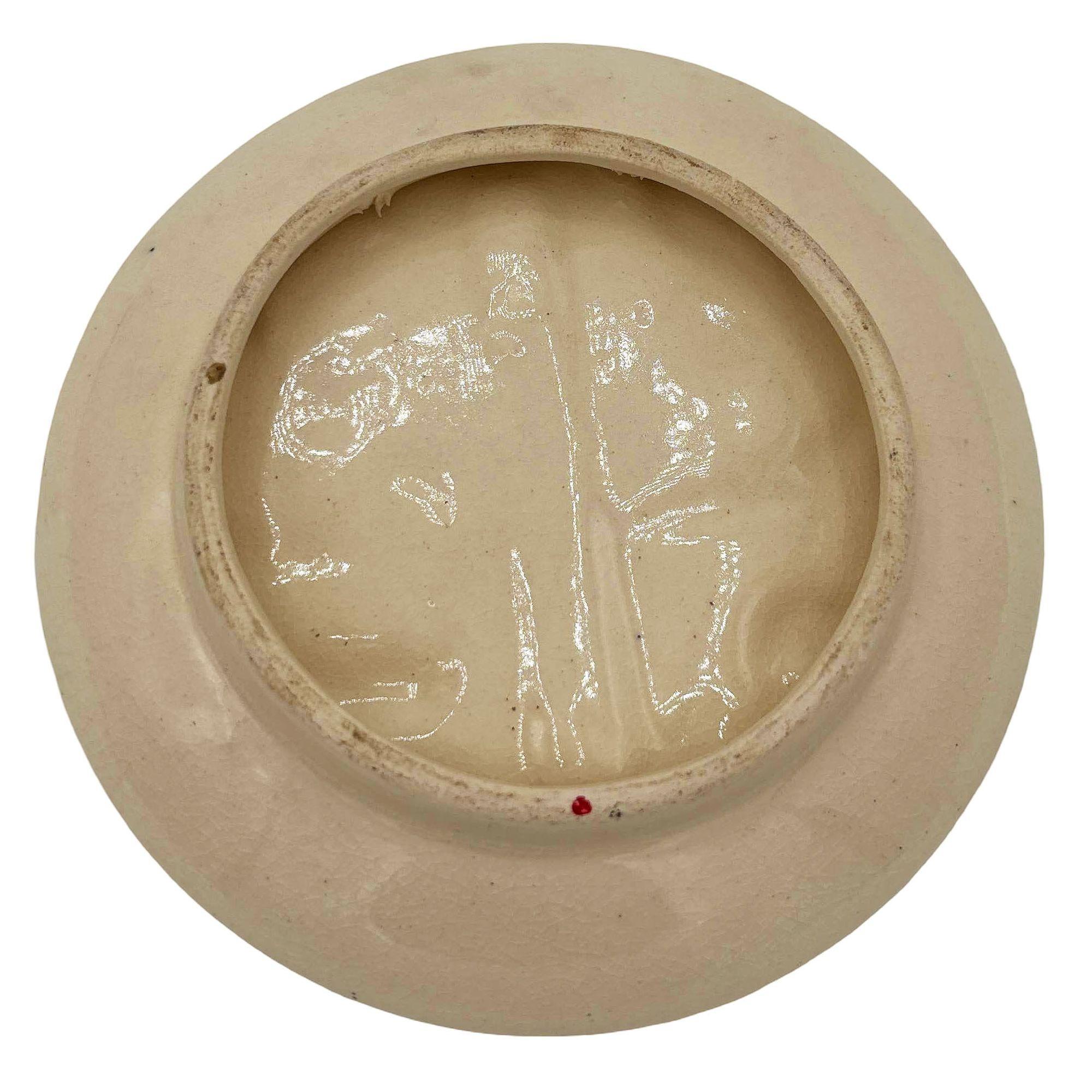 Mitte des Jahrhunderts Florida Flamingo Runde dekrotive 3d skulpturale Wandplatte (Mitte des 20. Jahrhunderts) im Angebot