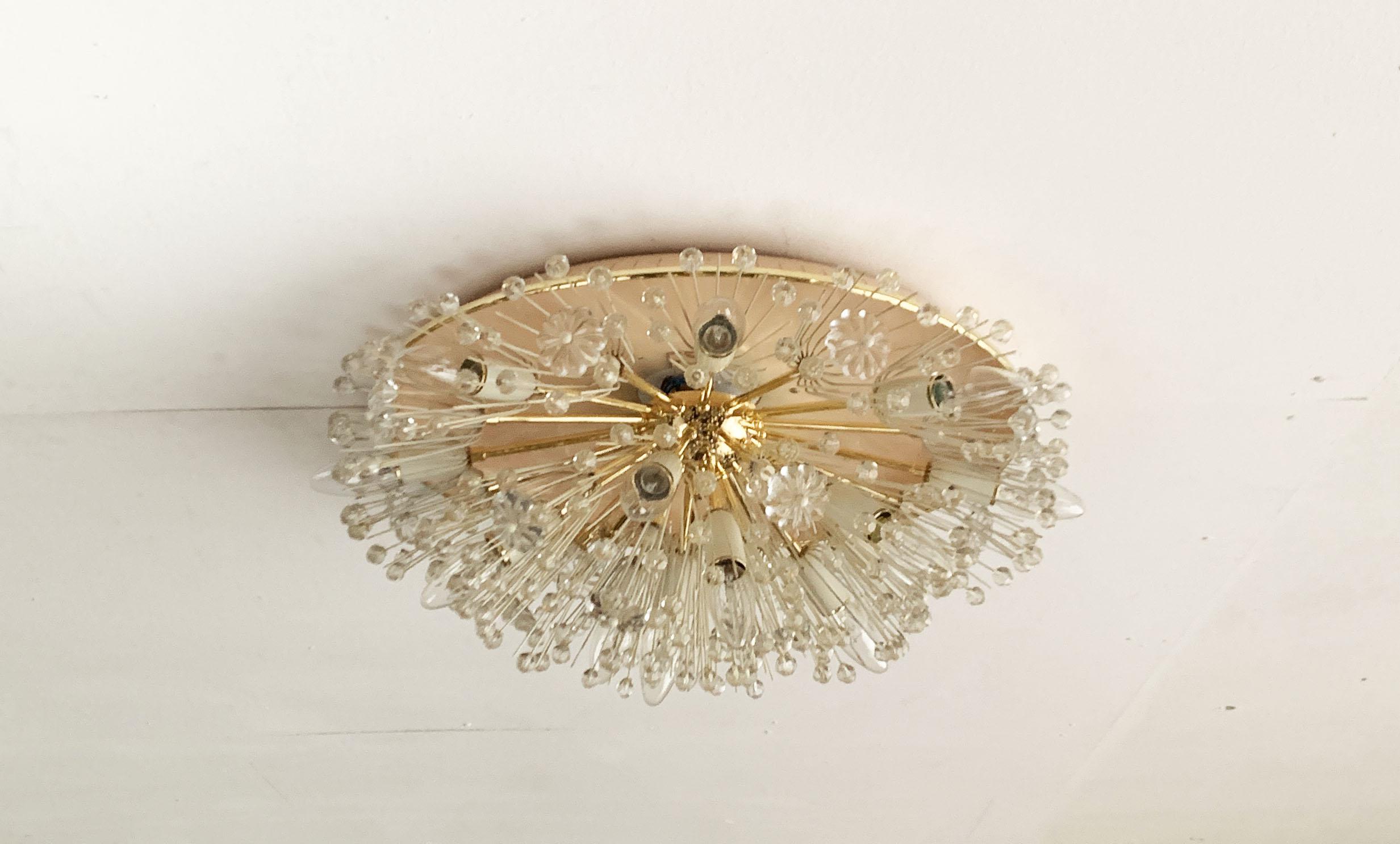 Plafonnier à fleurs du milieu du siècle dernier d'Emil Stejnar pour Rupert Nikoll Vienne, Autriche en vente 3