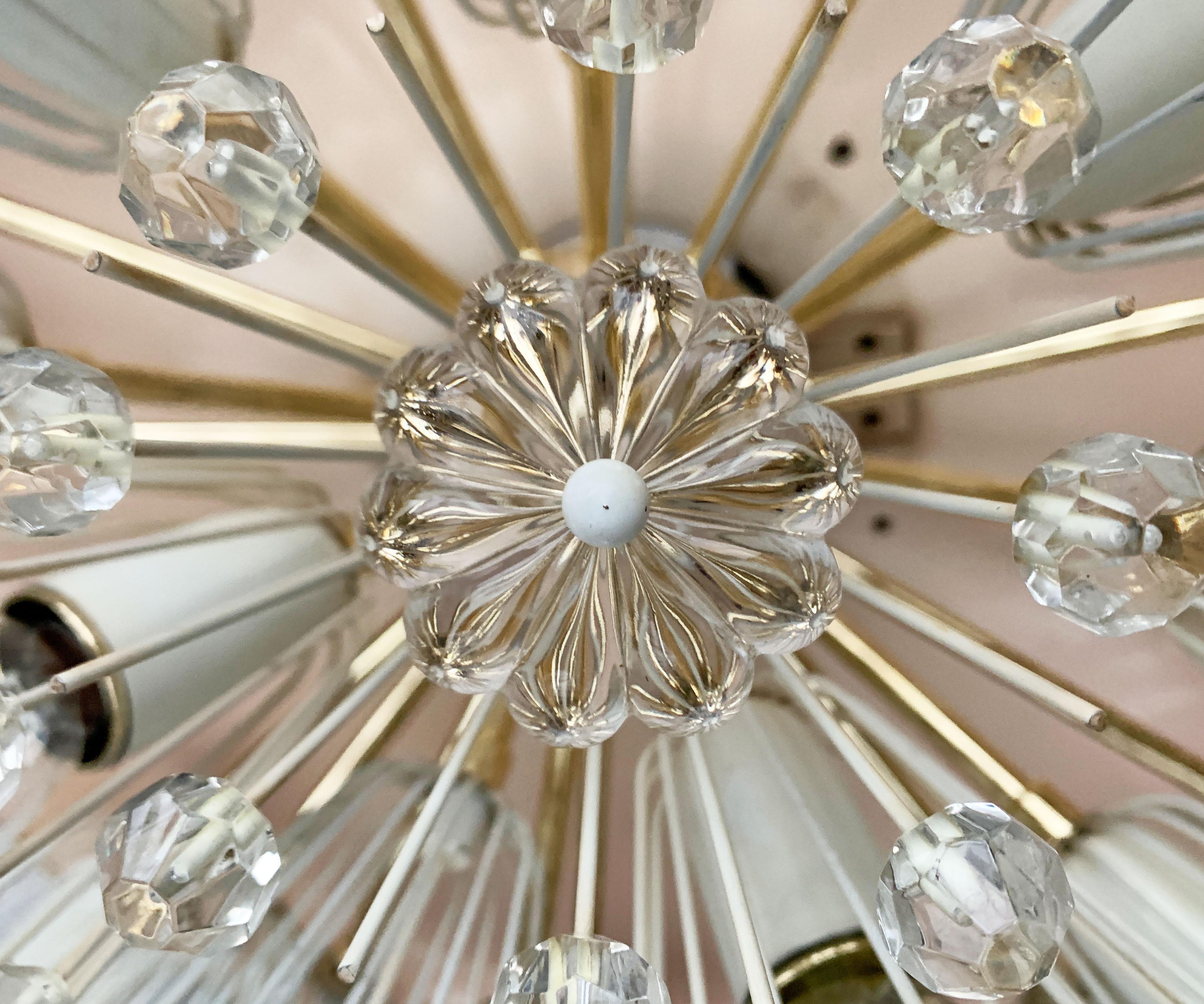 Plafonnier à fleurs du milieu du siècle dernier d'Emil Stejnar pour Rupert Nikoll Vienne, Autriche en vente 4