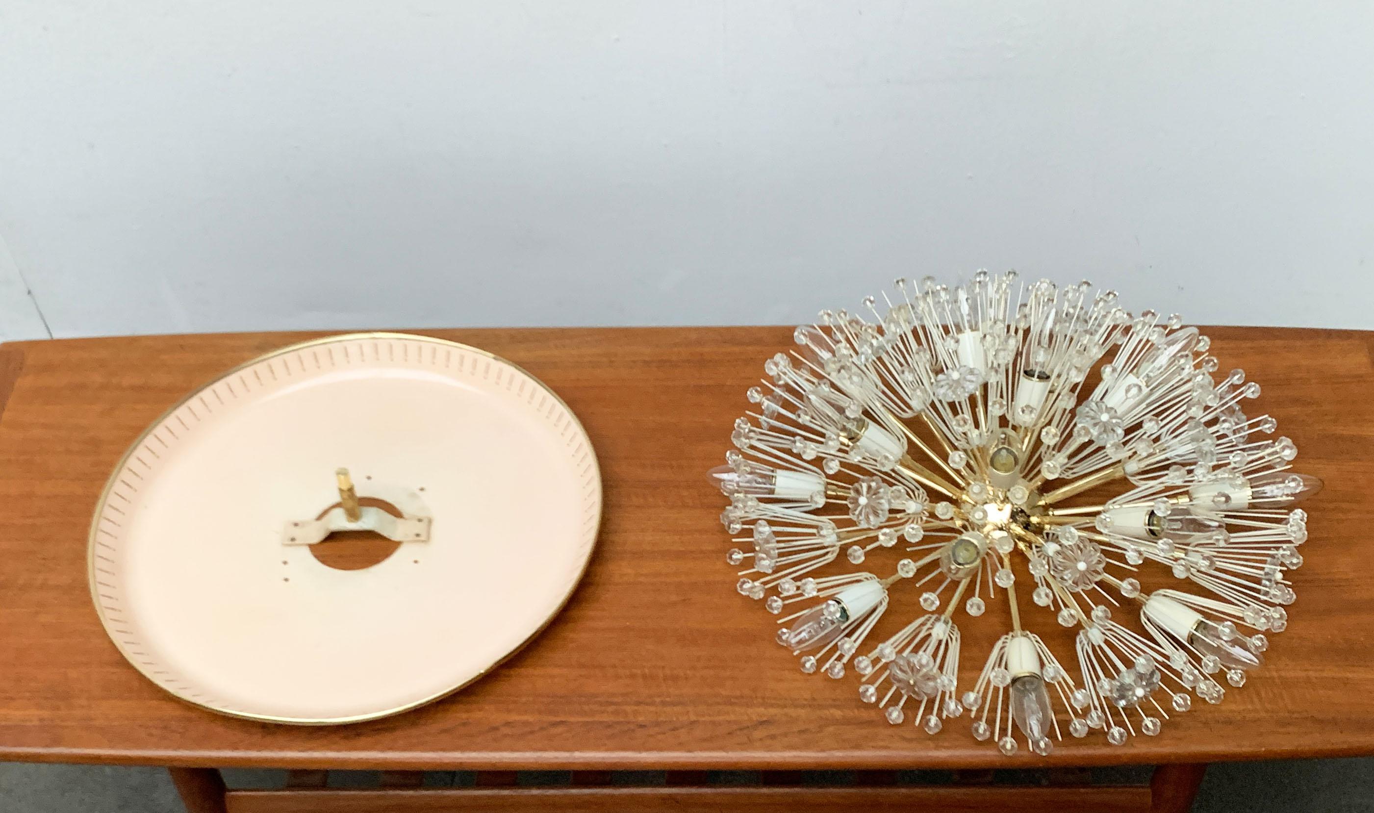 Plafonnier à fleurs du milieu du siècle dernier d'Emil Stejnar pour Rupert Nikoll Vienne, Autriche en vente 9