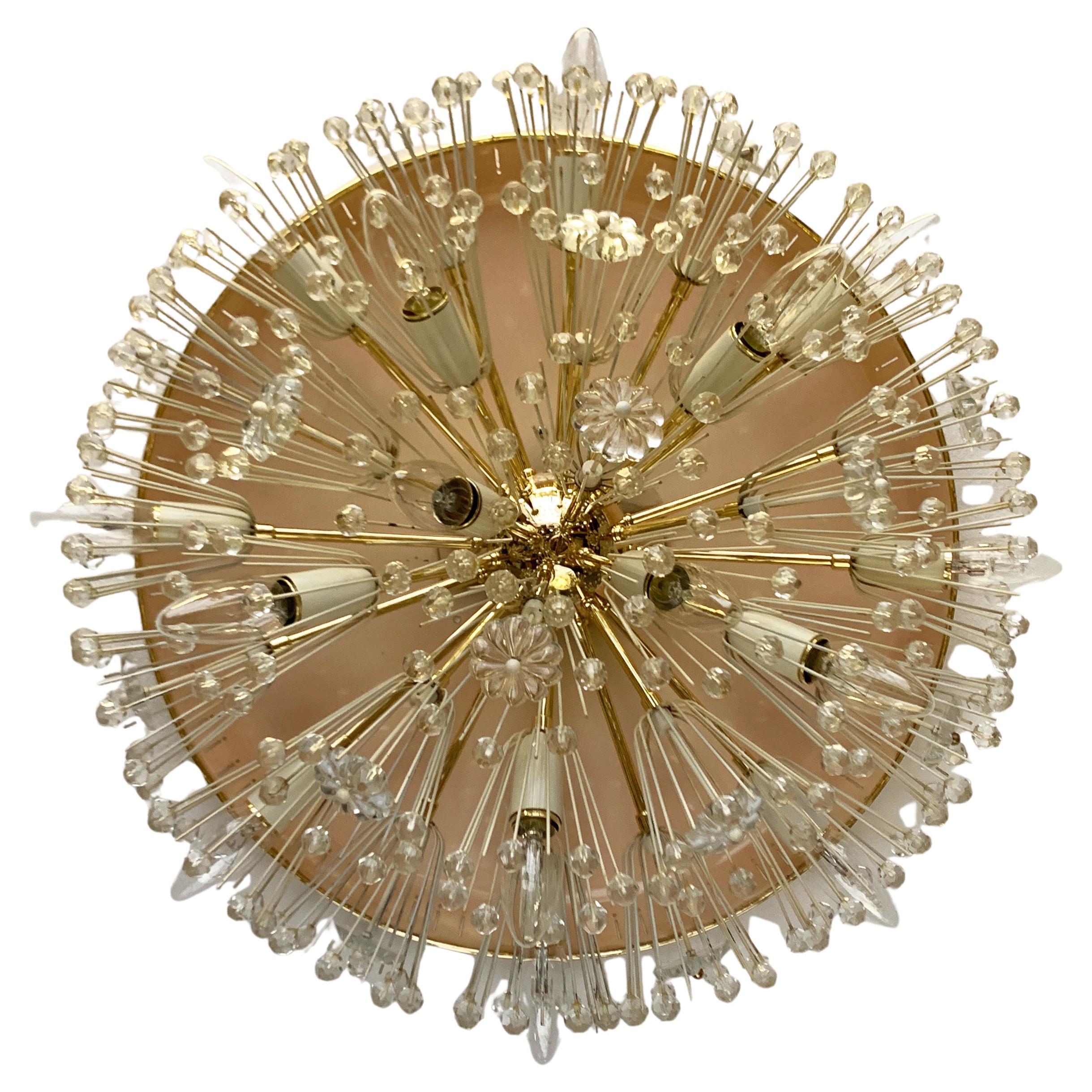 Plafonnier à fleurs du milieu du siècle dernier d'Emil Stejnar pour Rupert Nikoll Vienne, Autriche