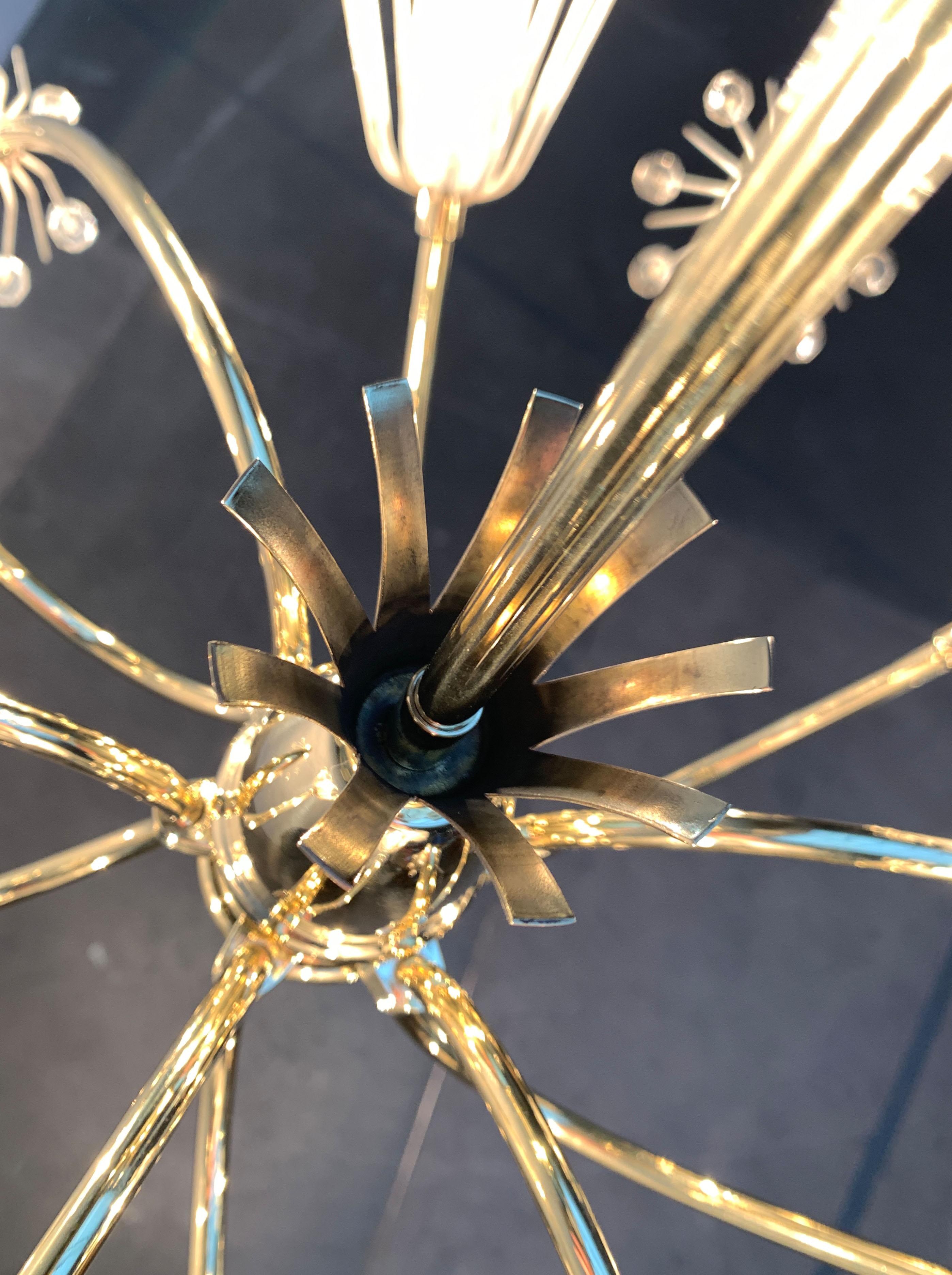Mid-Century Flower Chandelier by Emil Stejnar for Rupert Nikoll Vienna Austria For Sale 8