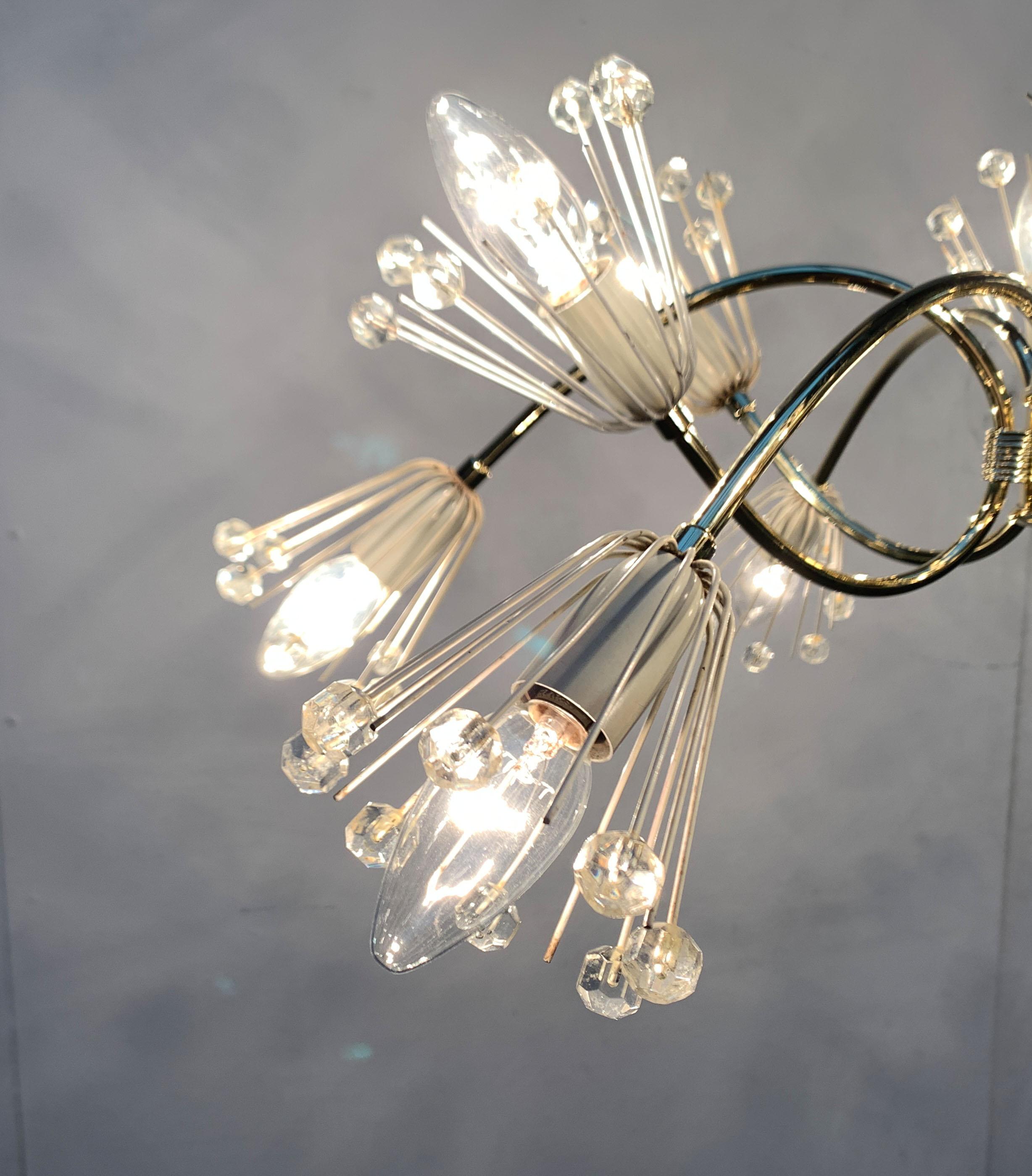 Mid-Century Flower Chandelier by Emil Stejnar for Rupert Nikoll Vienna Austria For Sale 10