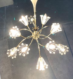 Mid-Century Modern Snowflake Chandelier Emil Stejnar for Rupert Nikoll Vienna