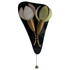 Mid-century Flower Design Brass Plexiglass Single Sconce by Geru, 1960s, Germany