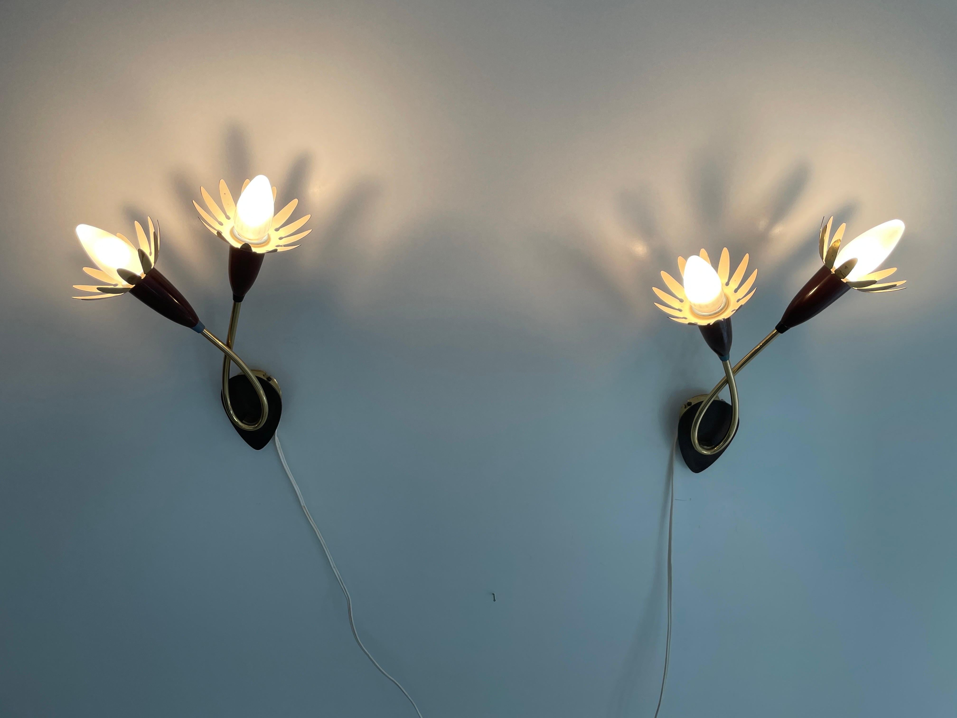 Mitte des Jahrhunderts Flower Design Paar Sputnik-Leuchten, 1950er Jahre, Deutschland im Angebot 6