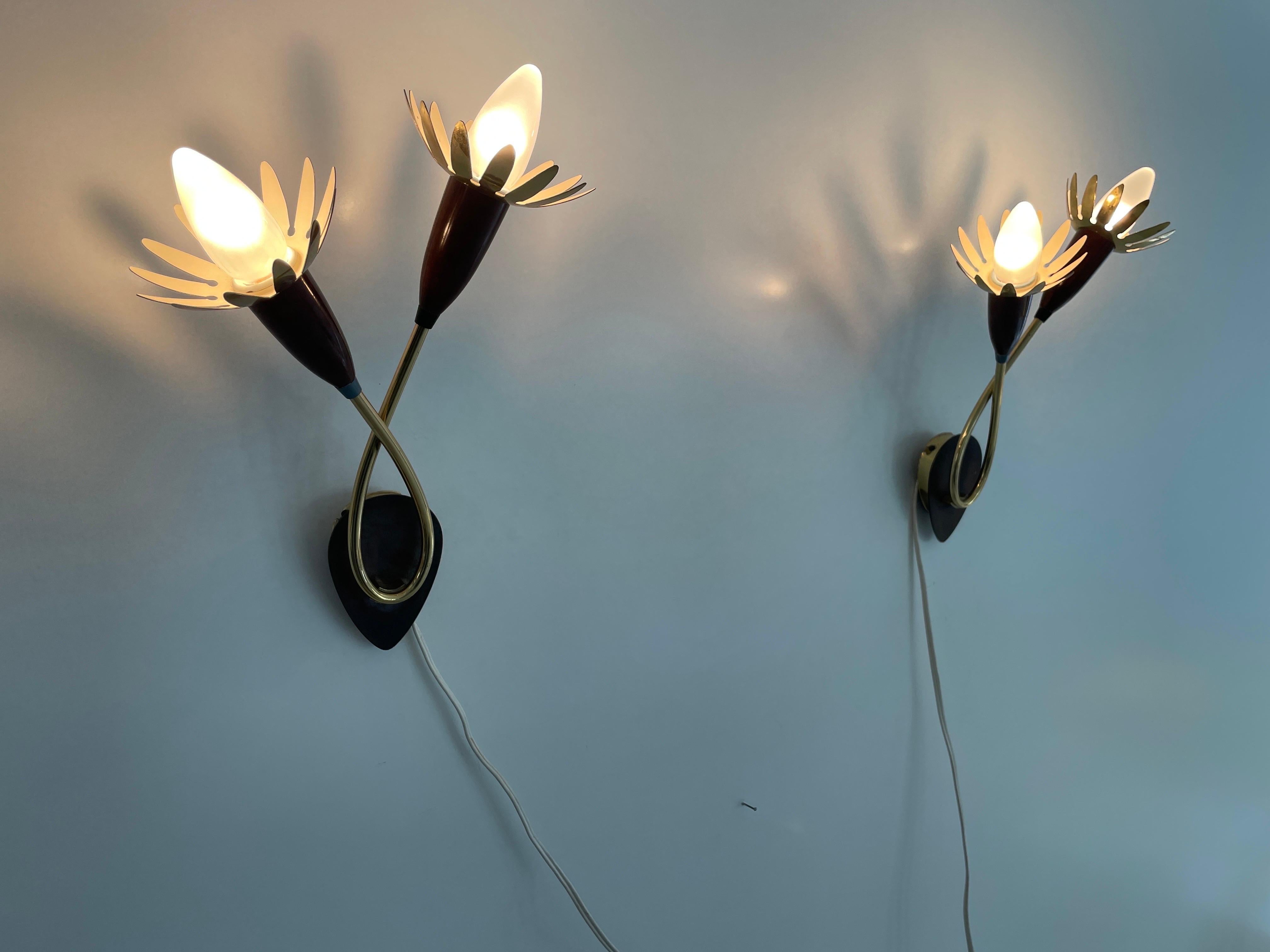 Mitte des Jahrhunderts Flower Design Paar Sputnik-Leuchten, 1950er Jahre, Deutschland im Angebot 7