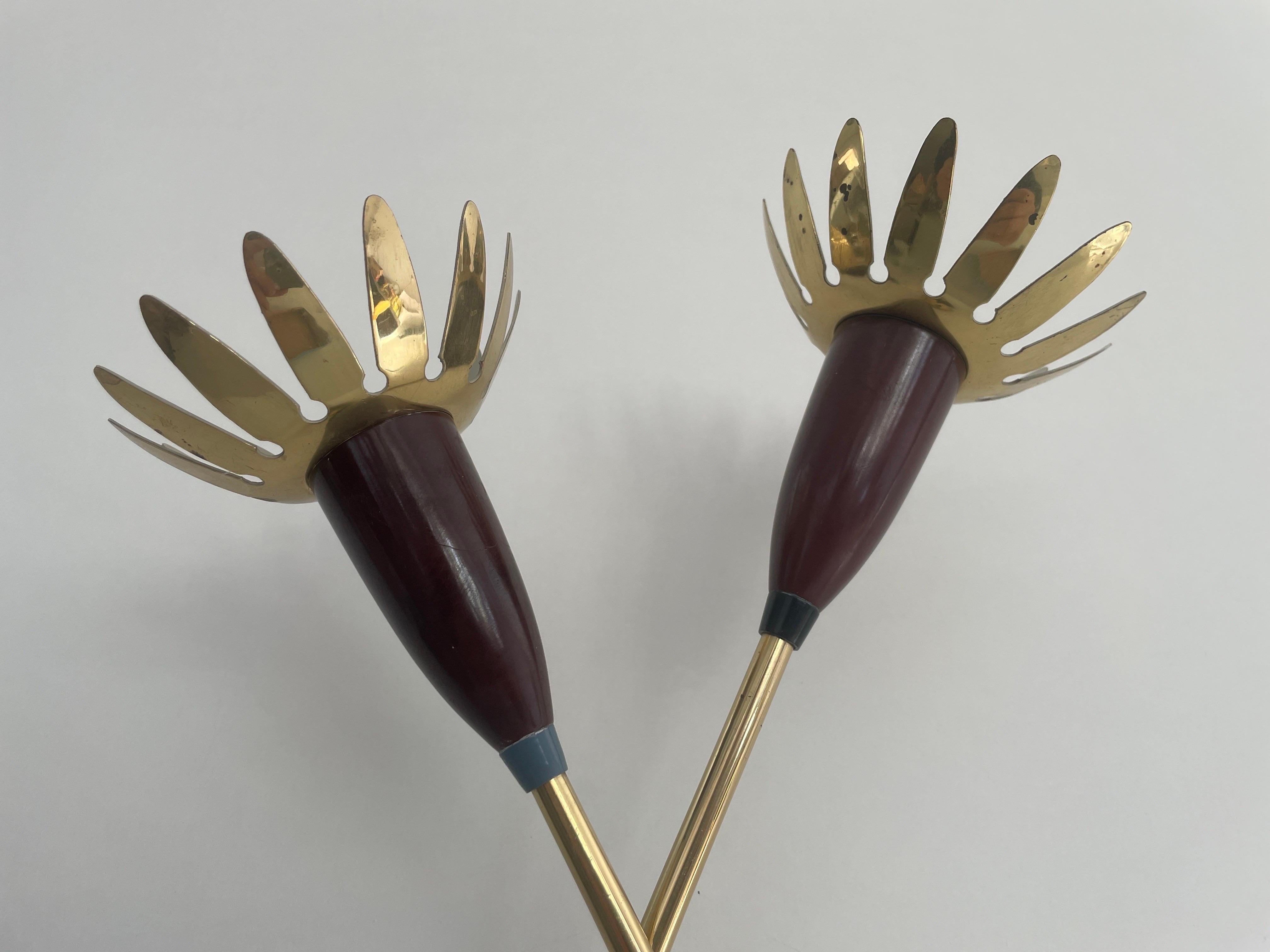 Mid-century Flower Design Pair of Sputnik Sconces, 1950s, Germany For Sale 1