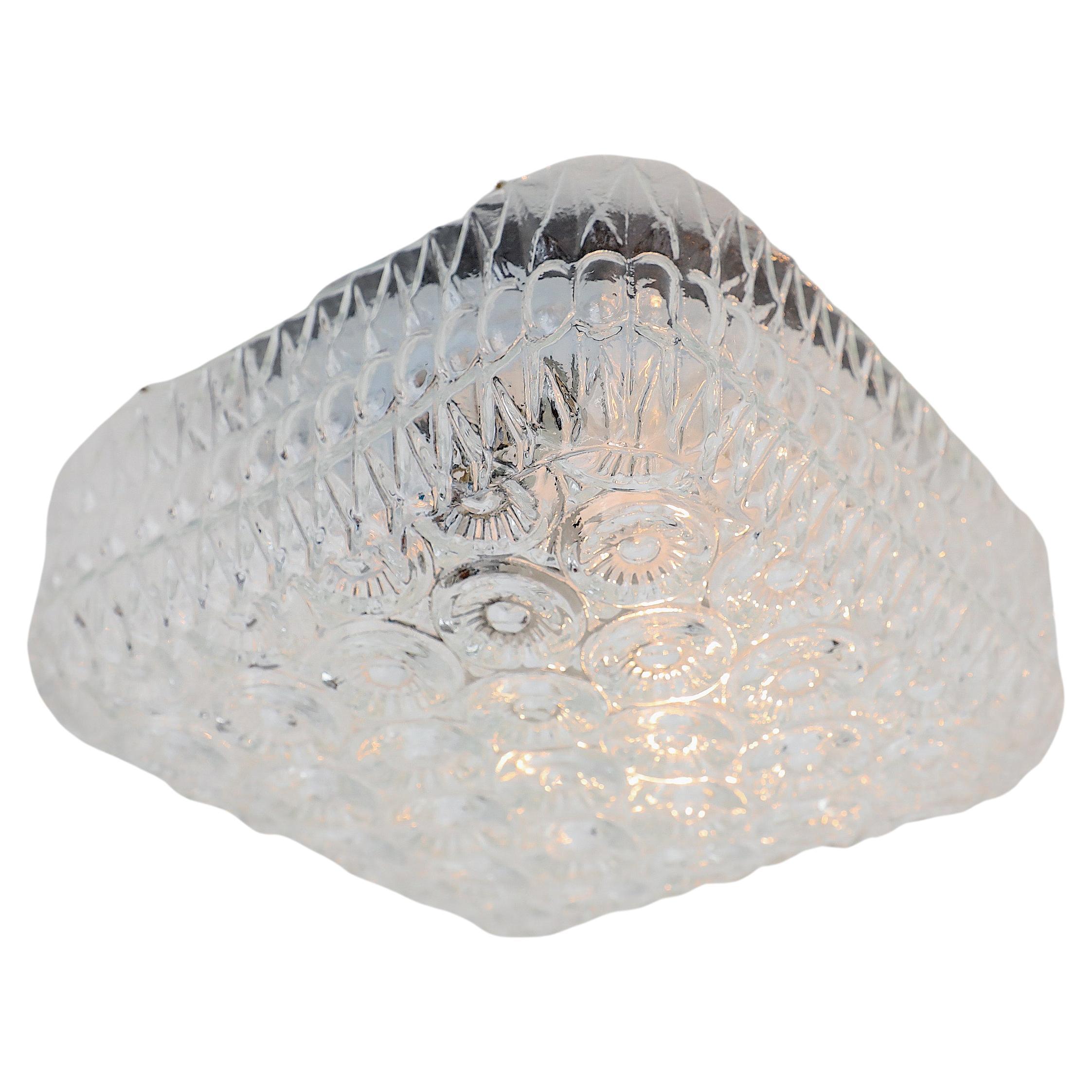 Mid-Century Flower Power Pressed Glass Sconce For Sale
