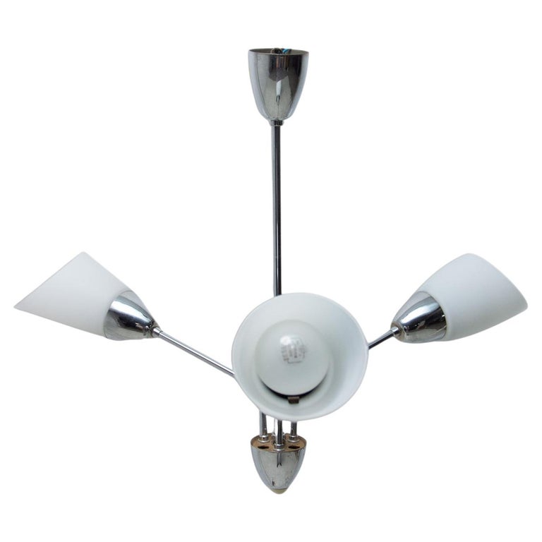 MidCentury FlowerShaped Chandelier, 1960's, Czechoslovakia For Sale