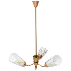 Midcentury Flower Shaped Hanging Lamp, Czechoslovakia, 1960s