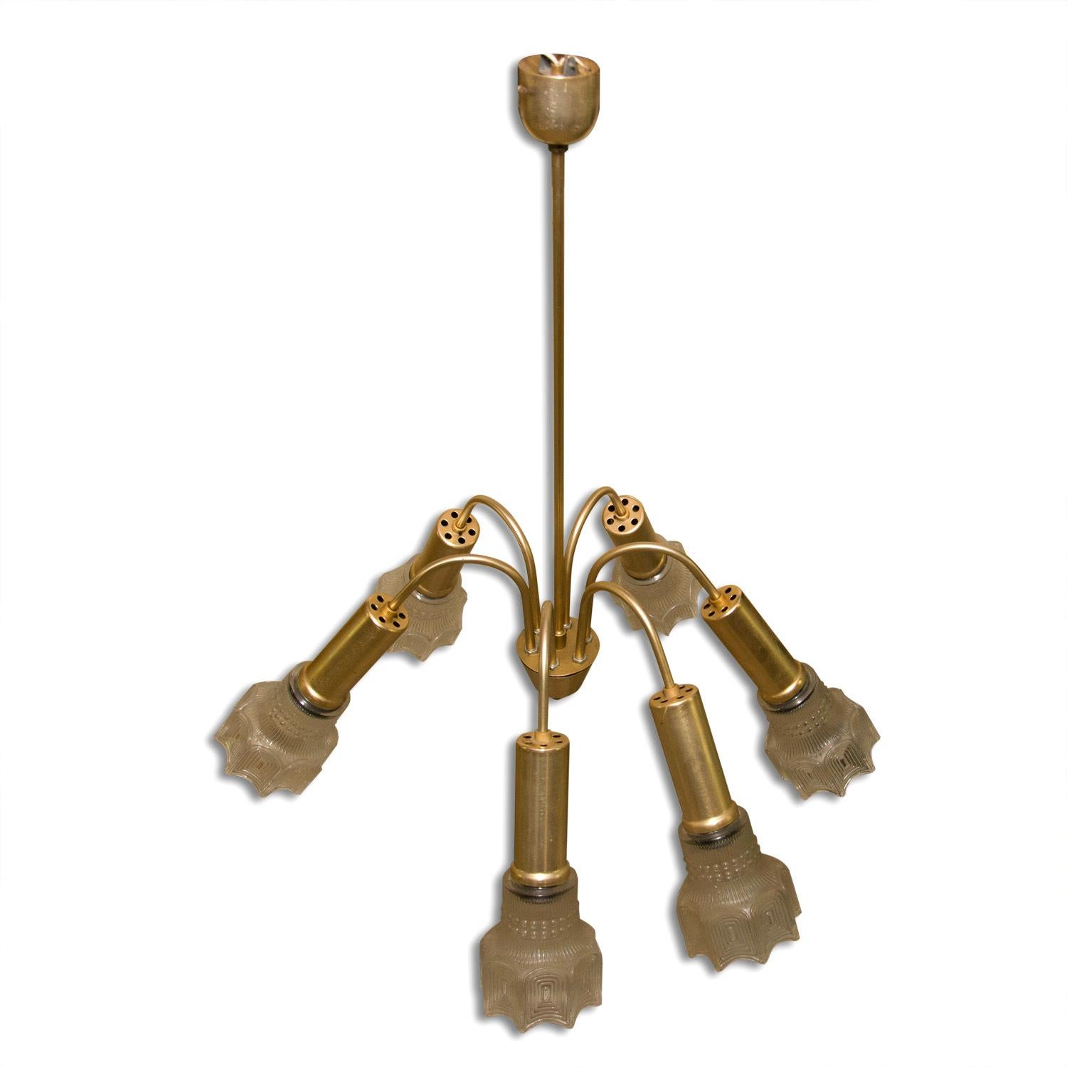 Copper Brutalist Flower Shaped Hanging Lamp, Czechoslovakia, 1970s For Sale