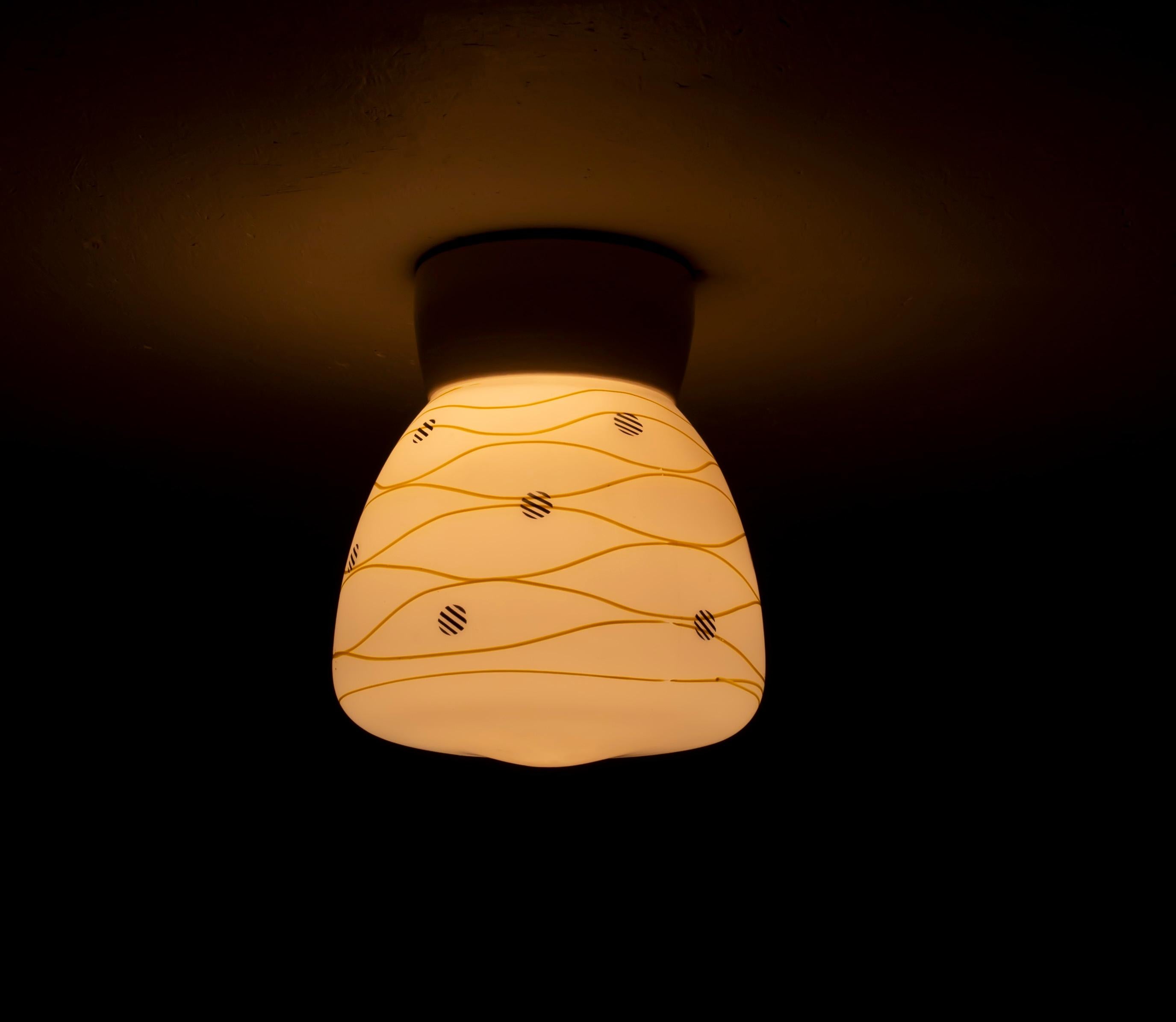 Mid-20th Century Midcentury Flushmount Ceiling Light, Norway, 1950s For Sale