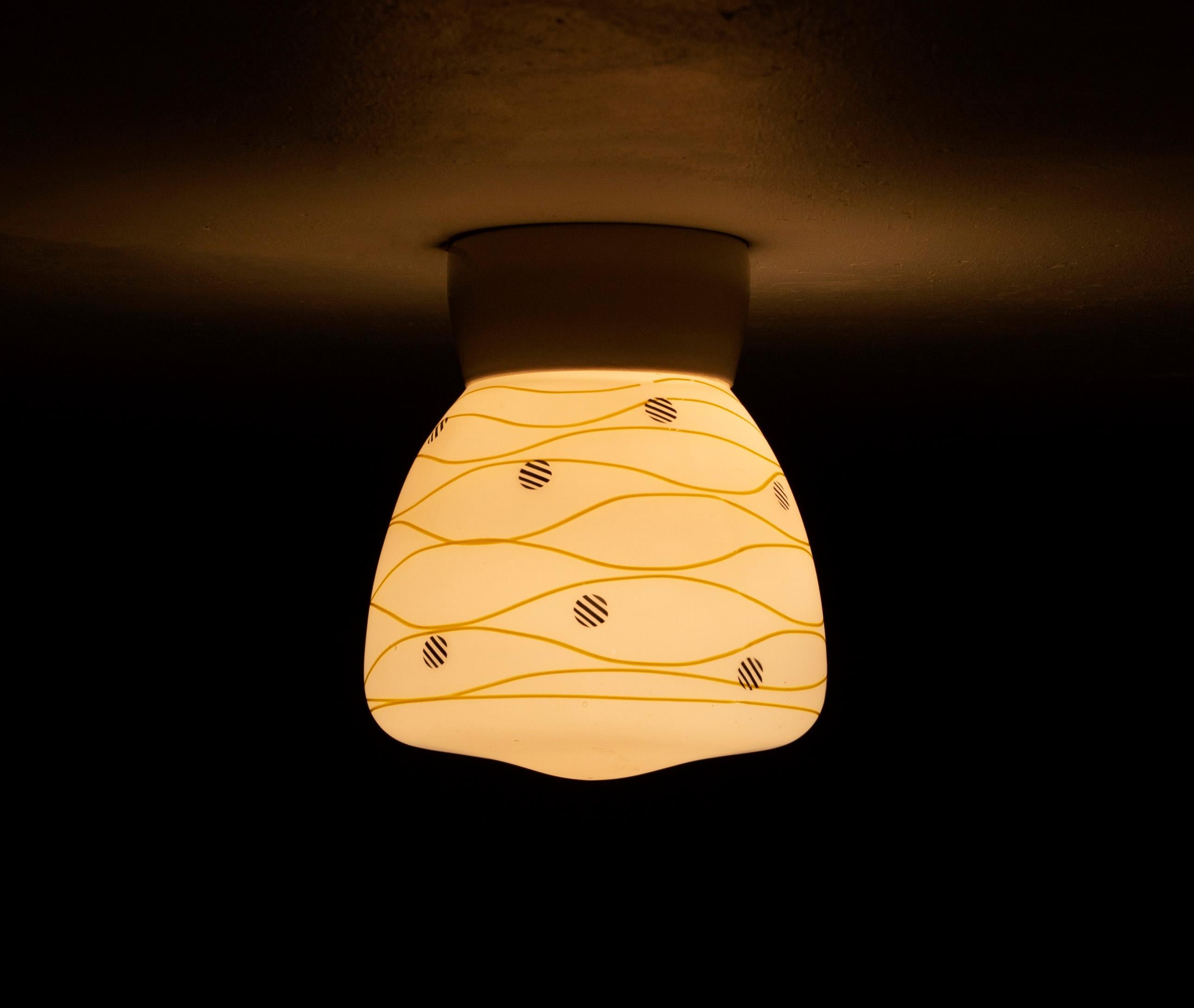 Midcentury Flushmount Ceiling Light, Norway, 1950s For Sale 1