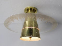 Mid Century Flush Mount Chandelier with City Skyline Motif by Moe Light