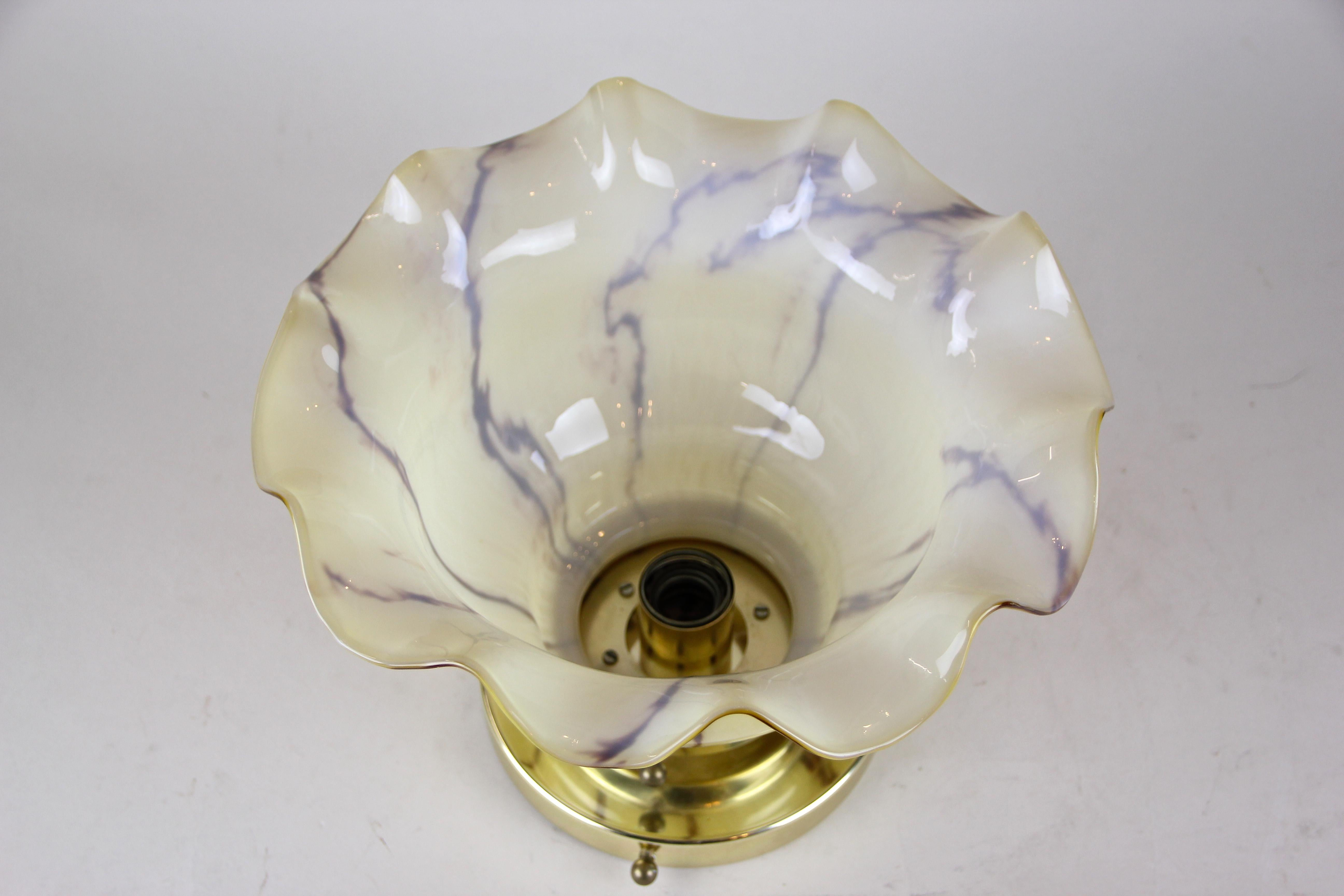 Glass Midcentury Flush Mount Lightning, Austria, circa 1950