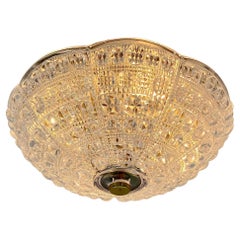 Mid-Century, Flush-Mount Orrefors Chandelier by Carl Fagerlund