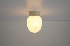 Mid-Century Flush Mount Painted Milk Glass Sconce by Bo-Niko, Belgium