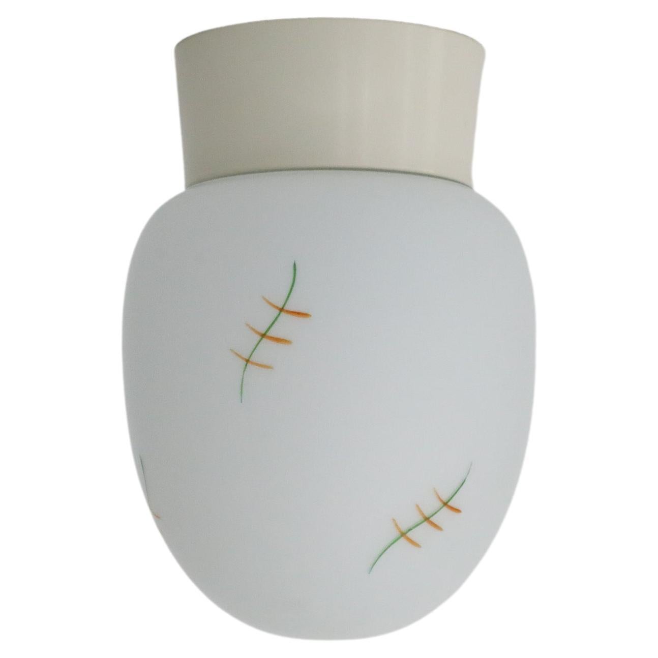 Wandleuchter aus bemaltem Milchglas von Bo-Niko, Belgien, Mid-Century Einbaubeleuchtung