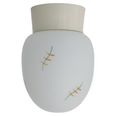 Mid-Century Flush Mount Painted Milk Glass Sconce by Bo-Niko, Belgium