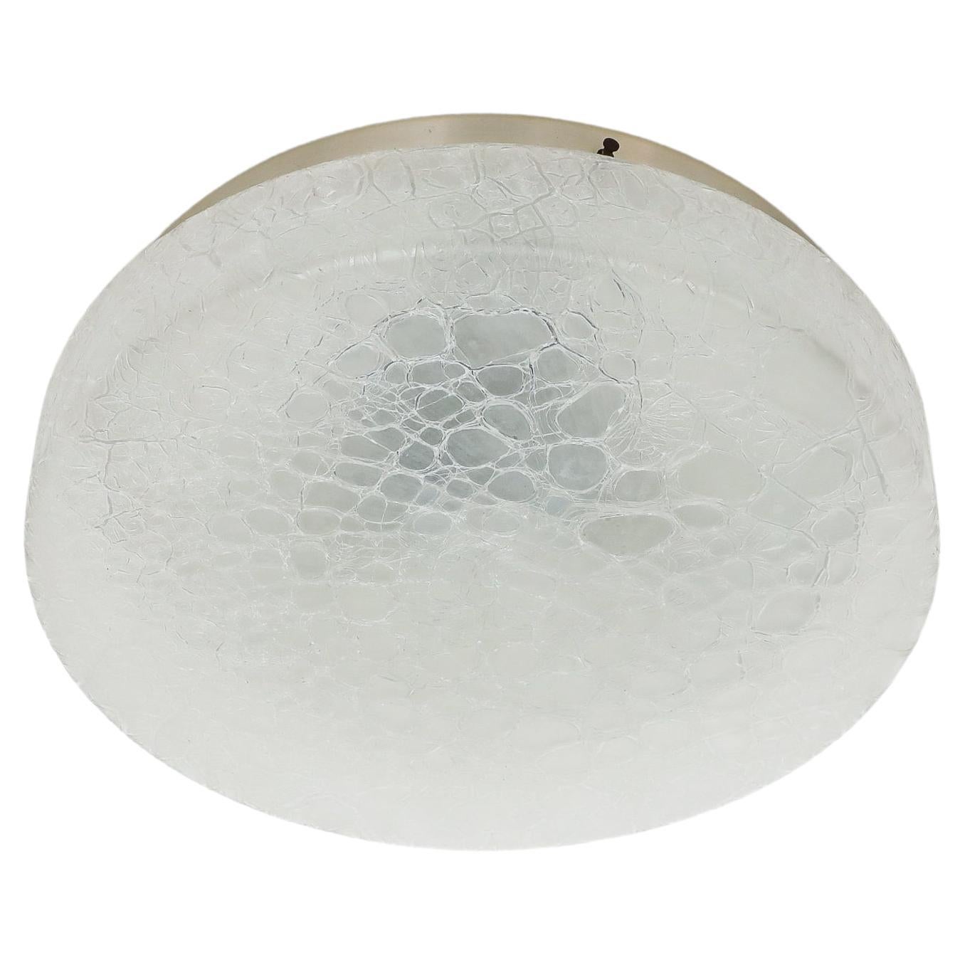 Mid-Century Flush Mount Textured Glass Fixed Ceiling Light or Wall Sconce, Doria