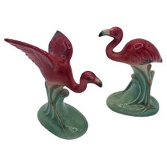 Mid-century Flying Flamingo Ceramic Salt & Pepper Shaker Set, Japan