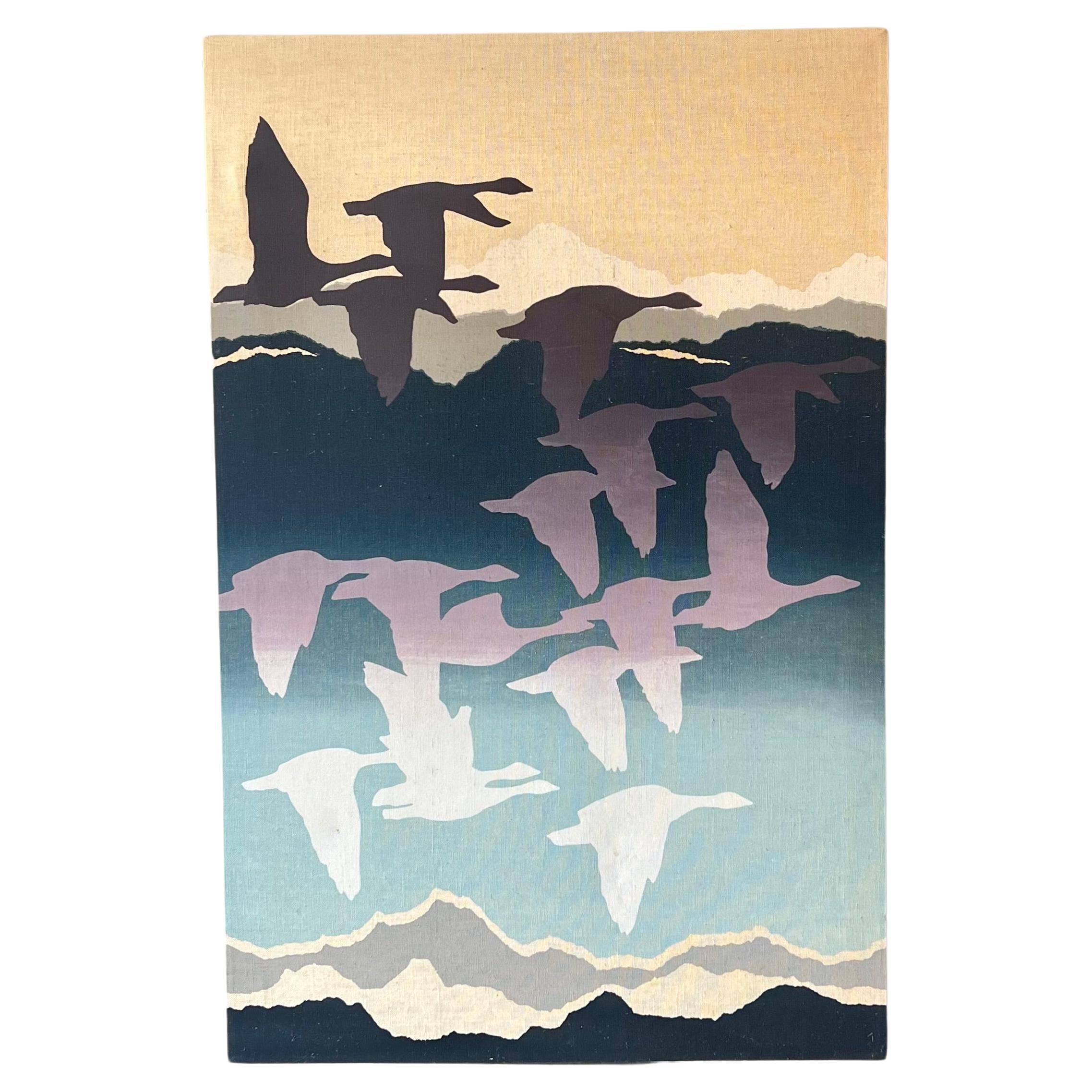 Mid Century Flying Geese Textile Art