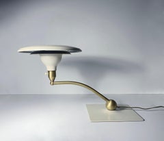 Mid Century Flying Saucer Sight Light Desk Lamp in White by MG Wheeler