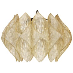 Midcentury Folded Lucite "Origami" Ceiling Pendant Light
