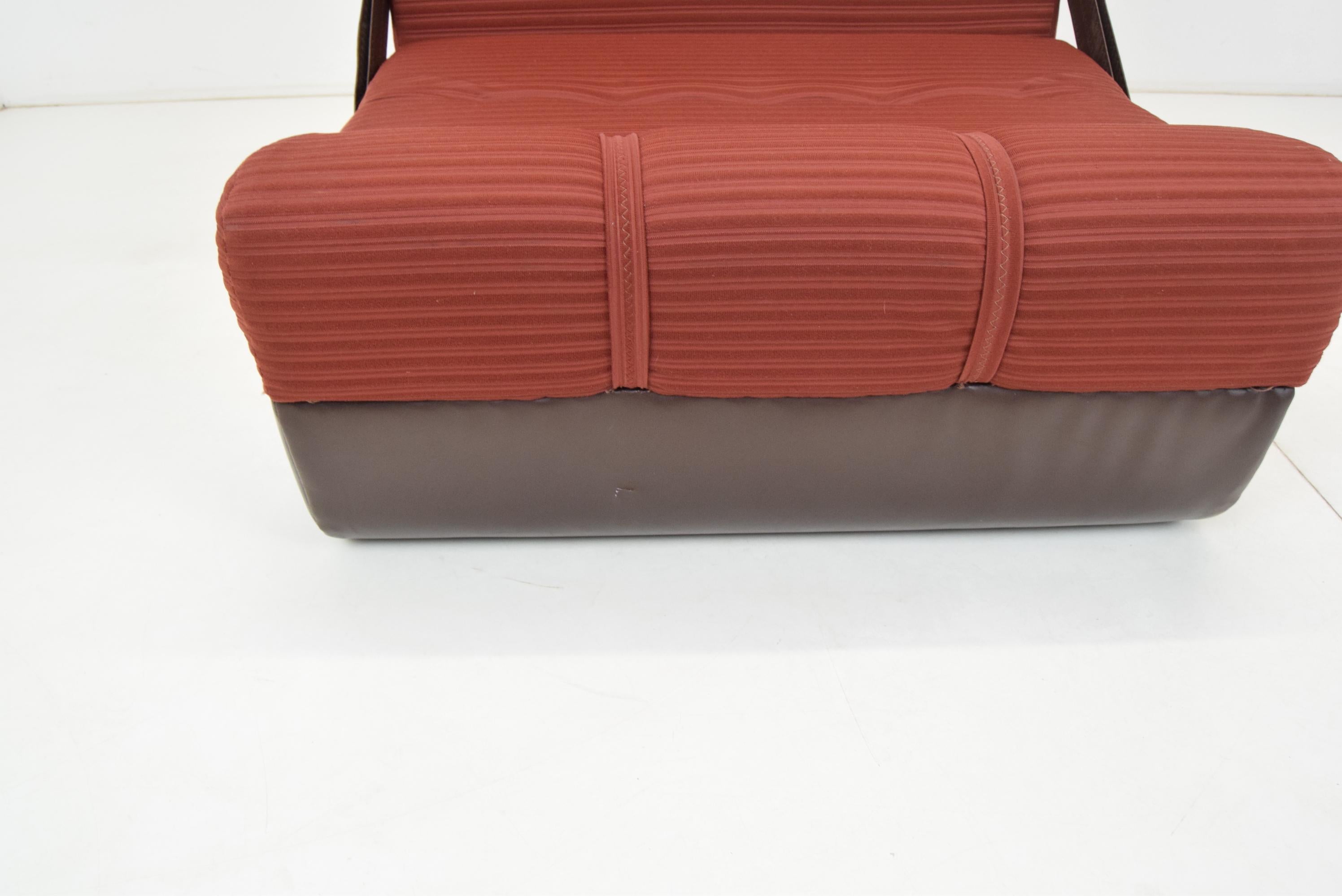 Sillón y reposapiés plegables o sofá cama de mediados de siglo, años 70 5